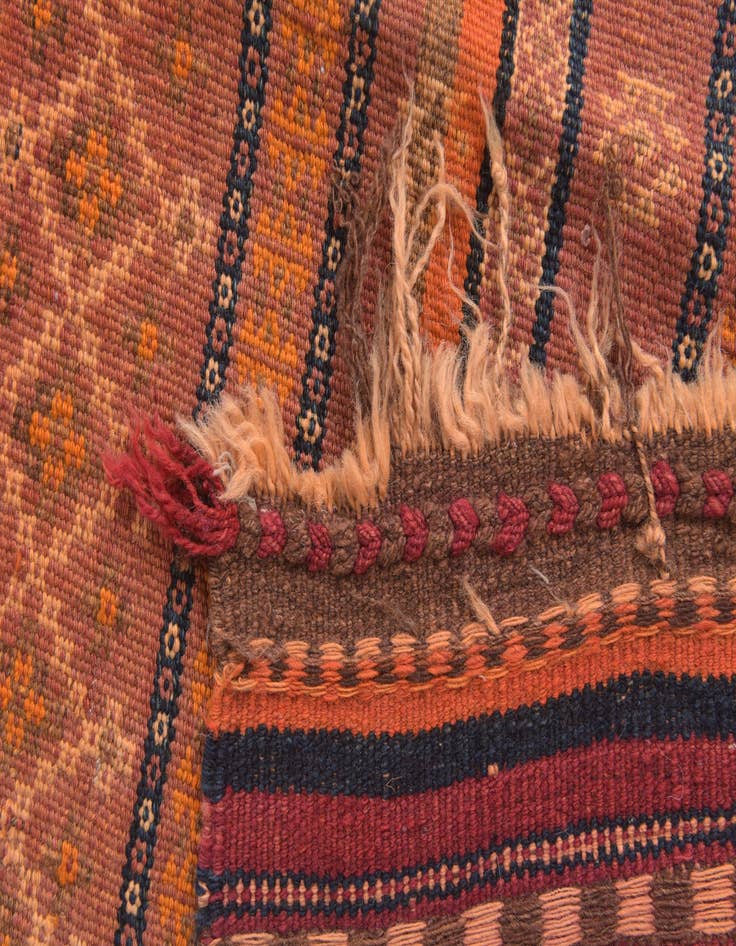 Detail image of  4' 6 x 13'  Hand Woven Kilim Fars Wool Runner Rug