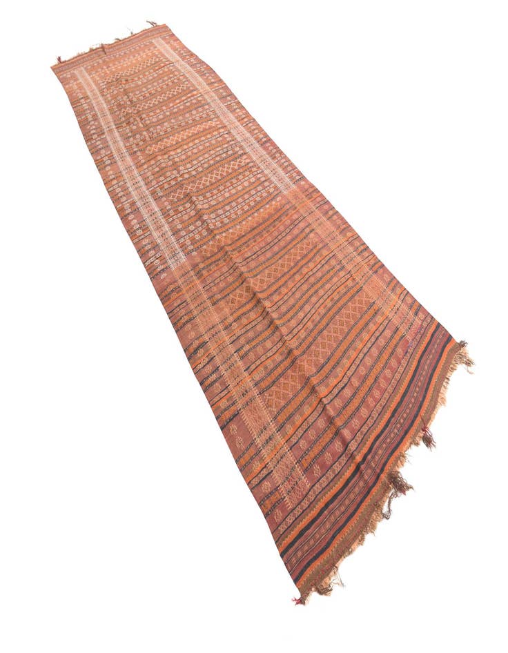 Detail image of  4' 6 x 13'  Hand Woven Kilim Fars Wool Runner Rug