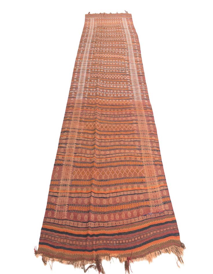 Detail image of  4' 6 x 13'  Hand Woven Kilim Fars Wool Runner Rug