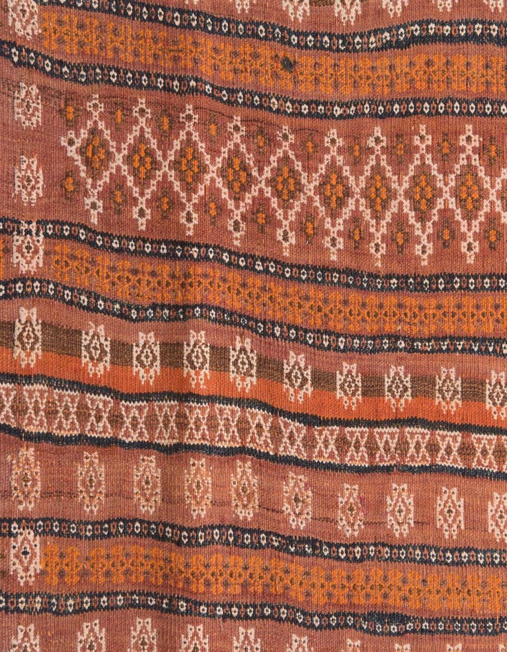 Detail image of  4' 6 x 13'  Hand Woven Kilim Fars Wool Runner Rug