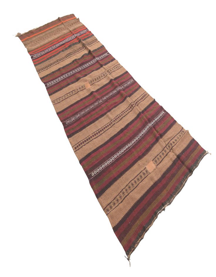 Detail image of  3' 9 x 10' 2  Hand Woven Kilim Fars Wool Runner Rug