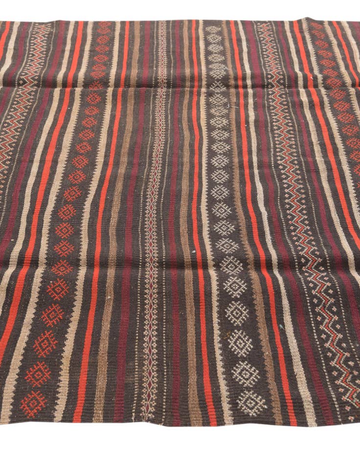 Detail image of  6' 2 x 12' 3  Hand Woven Kilim Fars Wool Runner Rug