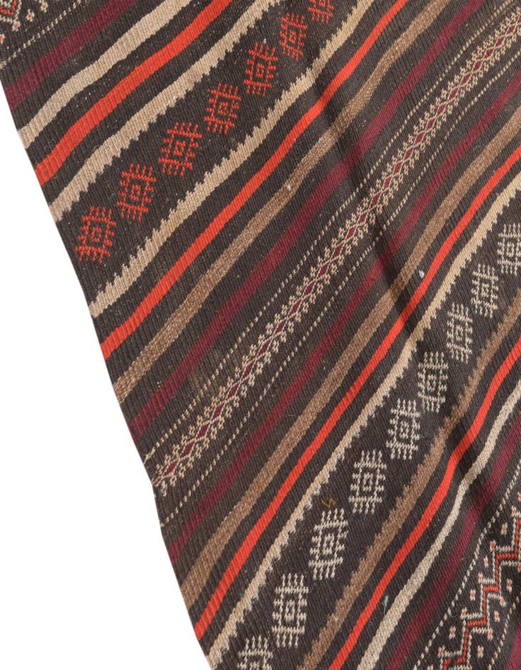 Detail image of  6' 2 x 12' 3  Hand Woven Kilim Fars Wool Runner Rug