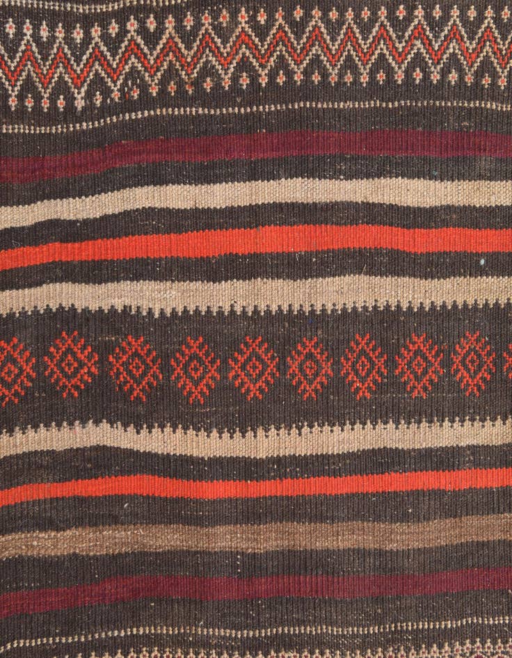 Detail image of  6' 2 x 12' 3  Hand Woven Kilim Fars Wool Runner Rug