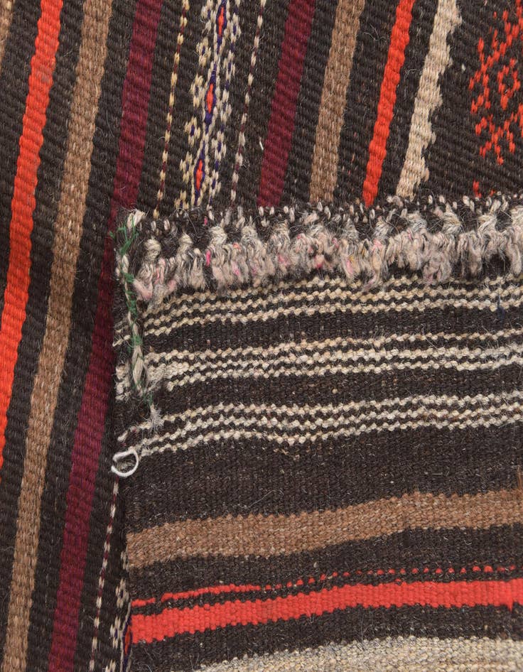 Detail image of  6' 2 x 12' 3  Hand Woven Kilim Fars Wool Runner Rug