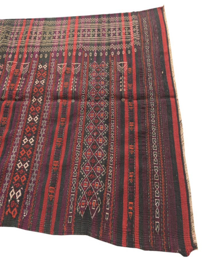 Detail image of  3' 10 x 10' 1  Hand Woven Kilim Fars Wool Runner Rug