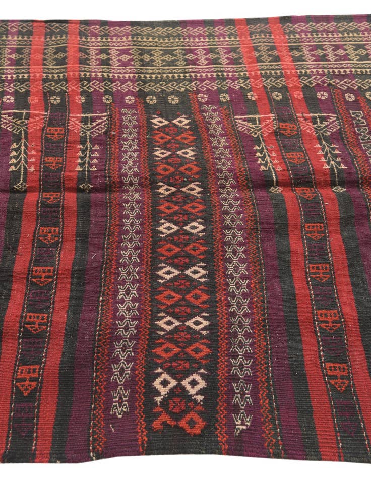 Detail image of  3' 10 x 10' 1  Hand Woven Kilim Fars Wool Runner Rug
