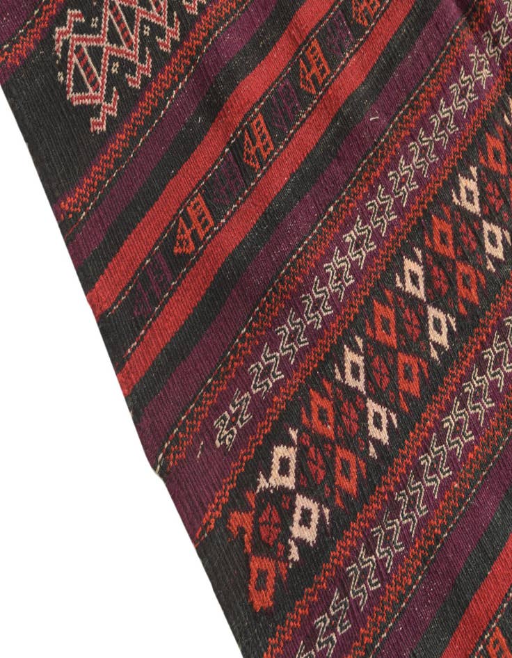 Detail image of  3' 10 x 10' 1  Hand Woven Kilim Fars Wool Runner Rug