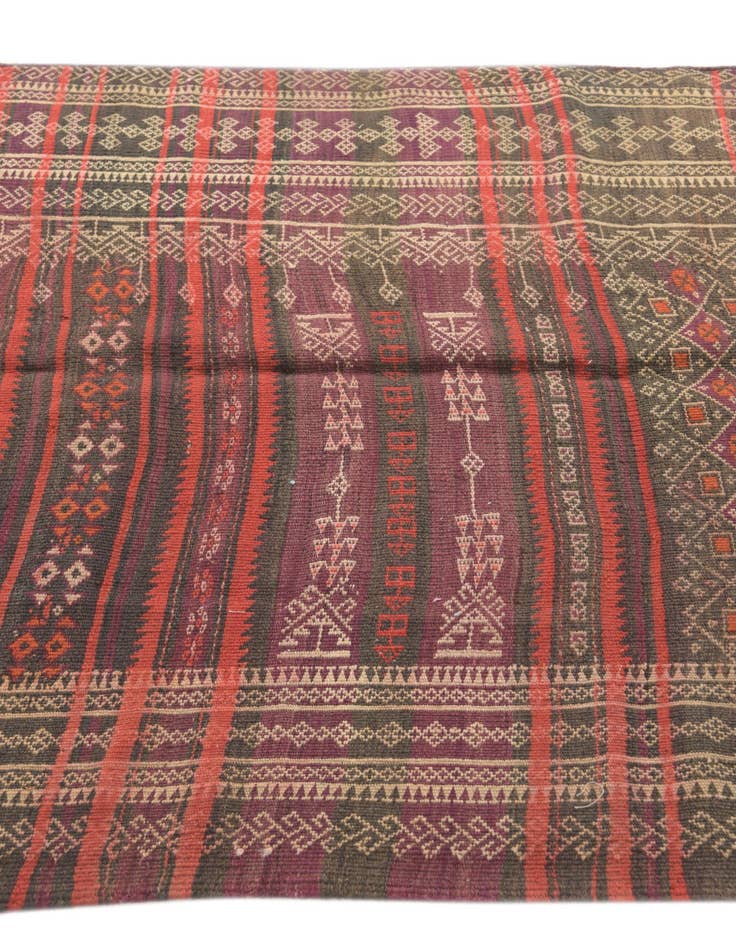 Detail image of  4' 1 x 13' 1  Hand Woven Kilim Fars Wool Runner Rug