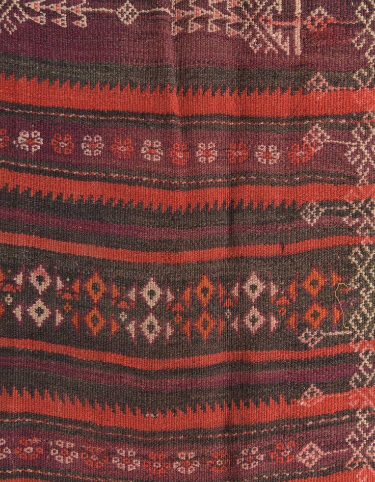 Detail image of  4' 1 x 13' 1  Hand Woven Kilim Fars Wool Runner Rug