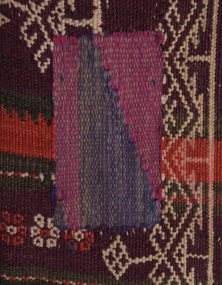Detail image of  4' 1 x 13' 1  Hand Woven Kilim Fars Wool Runner Rug