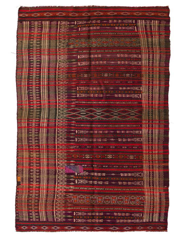 Primary image  4' 1 x 13' 1  Hand Woven Kilim Fars Wool Runner Rug