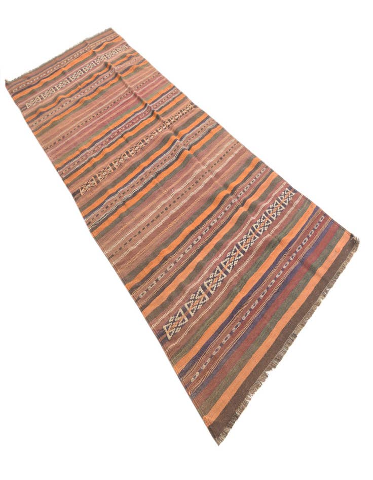 Detail image of  3' 10 x 9' 8  Hand Woven Kilim Fars Wool Runner Rug