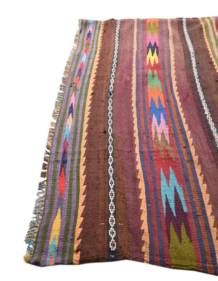 Detail image of  4' 3 x 10' 7  Hand Woven Kilim Fars Wool Runner Rug