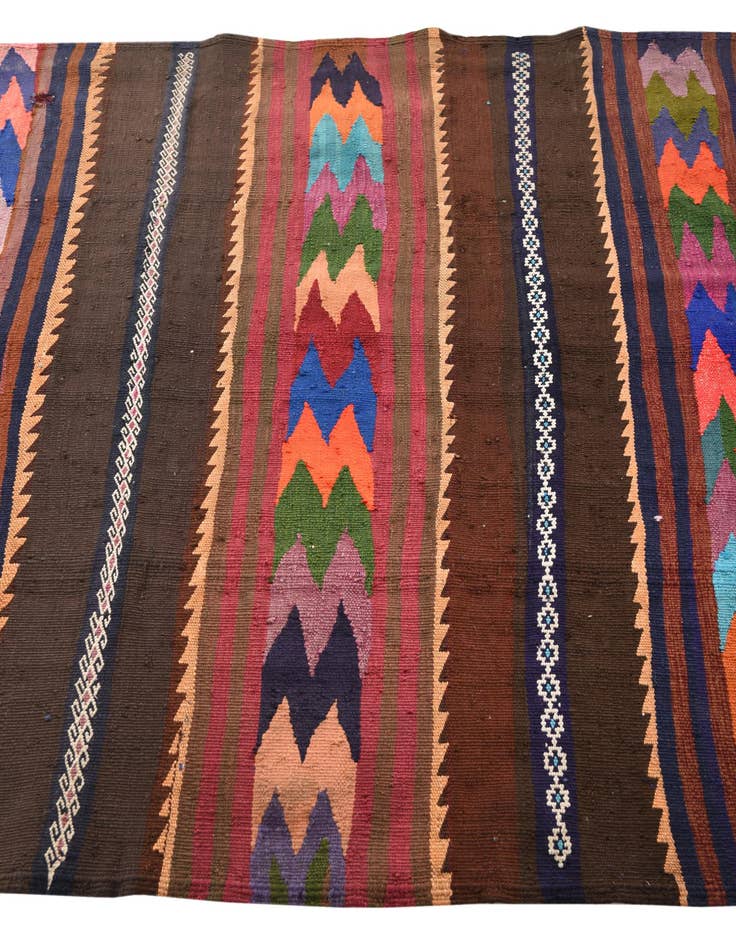 Detail image of  4' 3 x 10' 7  Hand Woven Kilim Fars Wool Runner Rug