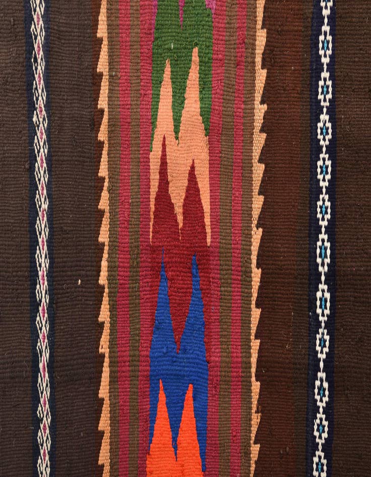 Detail image of  4' 3 x 10' 7  Hand Woven Kilim Fars Wool Runner Rug