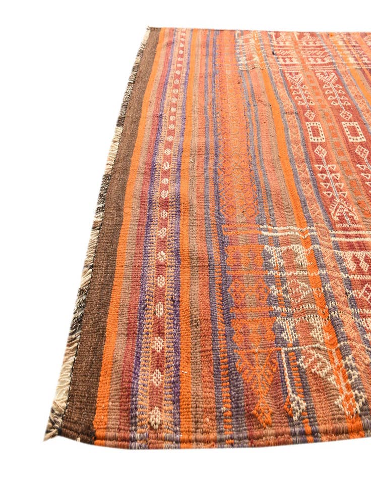 Detail image of  4' 5 x 12' 1  Hand Woven Kilim Fars Wool Runner Rug