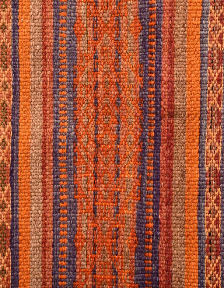 Detail image of  4' 5 x 12' 1  Hand Woven Kilim Fars Wool Runner Rug
