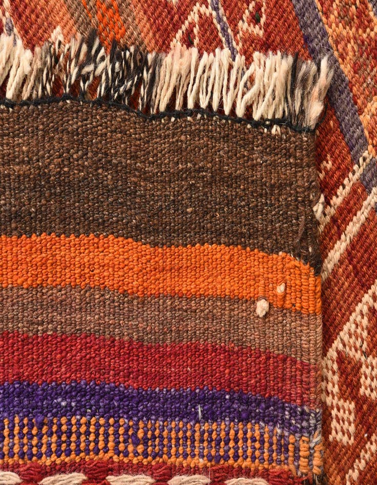 Detail image of  4' 5 x 12' 1  Hand Woven Kilim Fars Wool Runner Rug