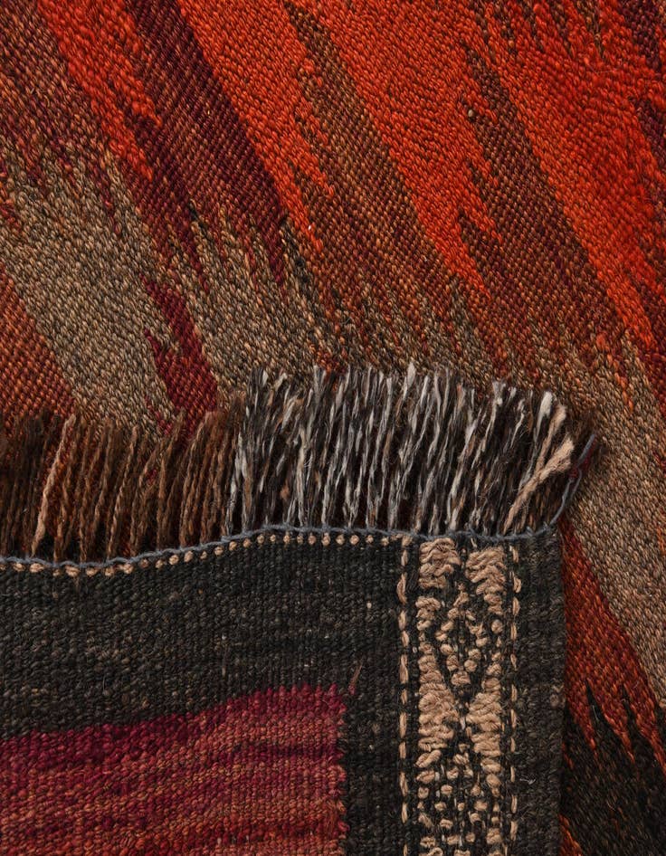 Detail image of  4' 5 x 10' 8  Hand Woven Kilim Fars Wool Runner Rug