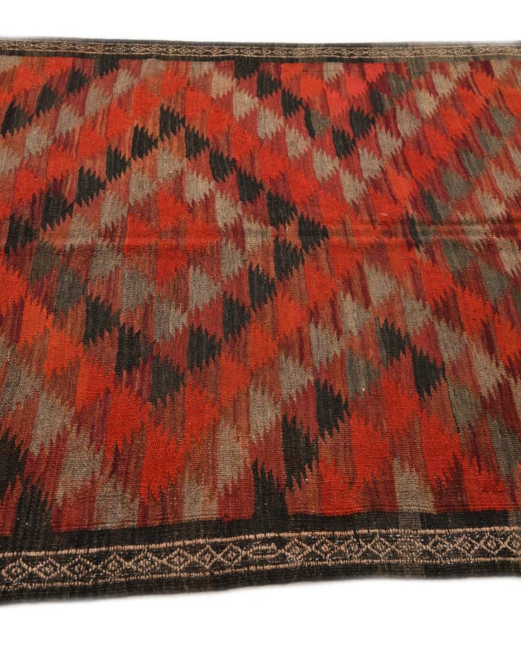Detail image of  4' 5 x 10' 8  Hand Woven Kilim Fars Wool Runner Rug