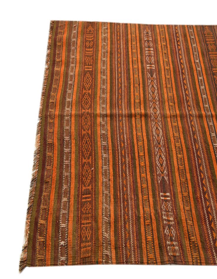 Detail image of  4' 3 x 9' 6  Hand Woven Kilim Fars Wool Runner Rug