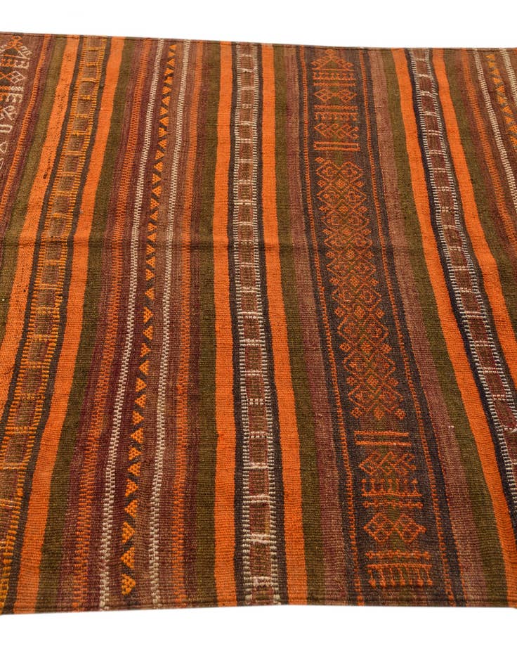 Detail image of  4' 3 x 9' 6  Hand Woven Kilim Fars Wool Runner Rug