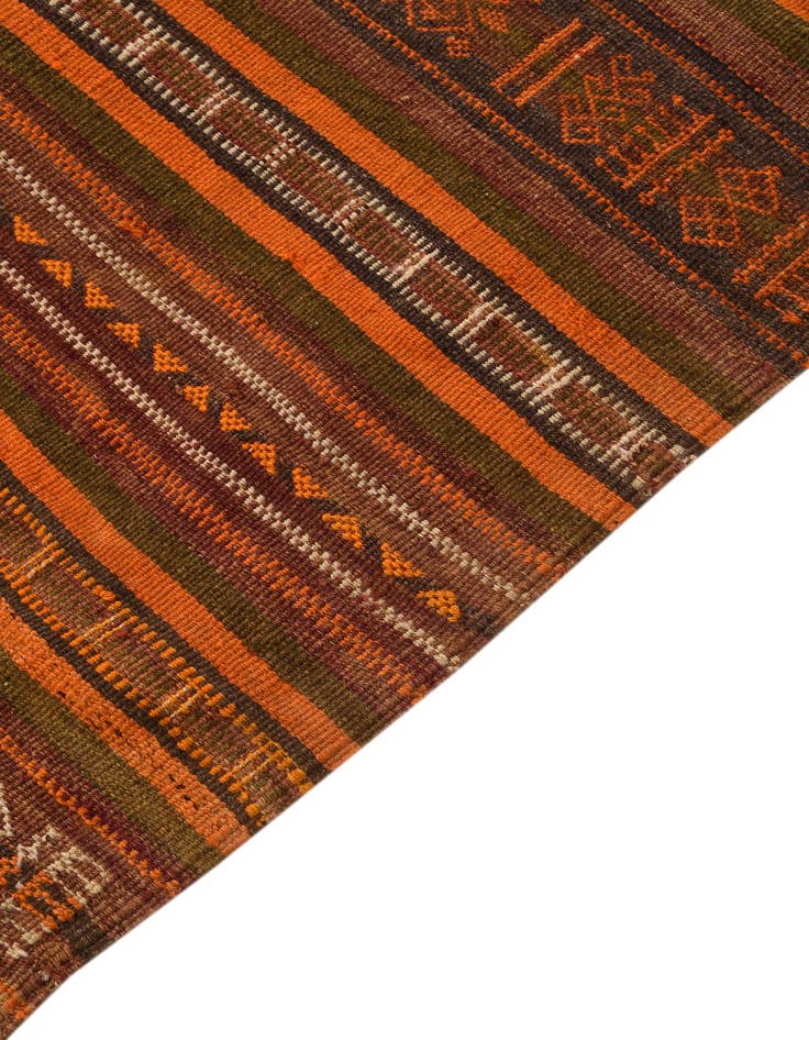 Detail image of  4' 3 x 9' 6  Hand Woven Kilim Fars Wool Runner Rug