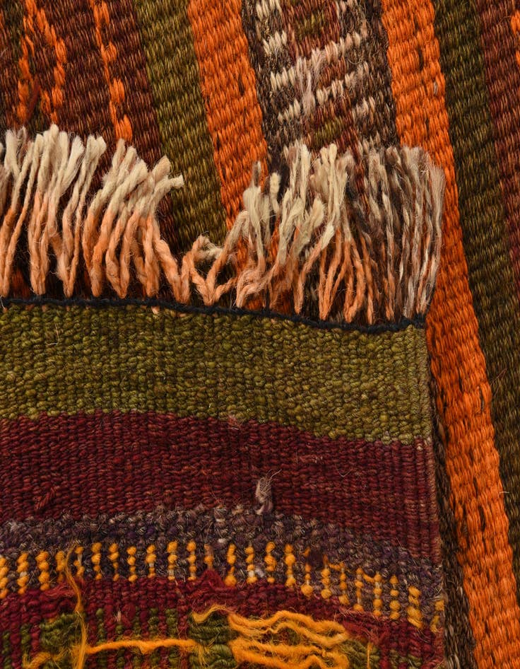 Detail image of  4' 3 x 9' 6  Hand Woven Kilim Fars Wool Runner Rug