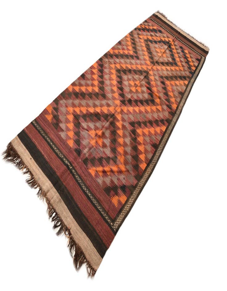 Detail image of  4' 7 x 12' 2  Hand Woven Kilim Fars Wool Runner Rug