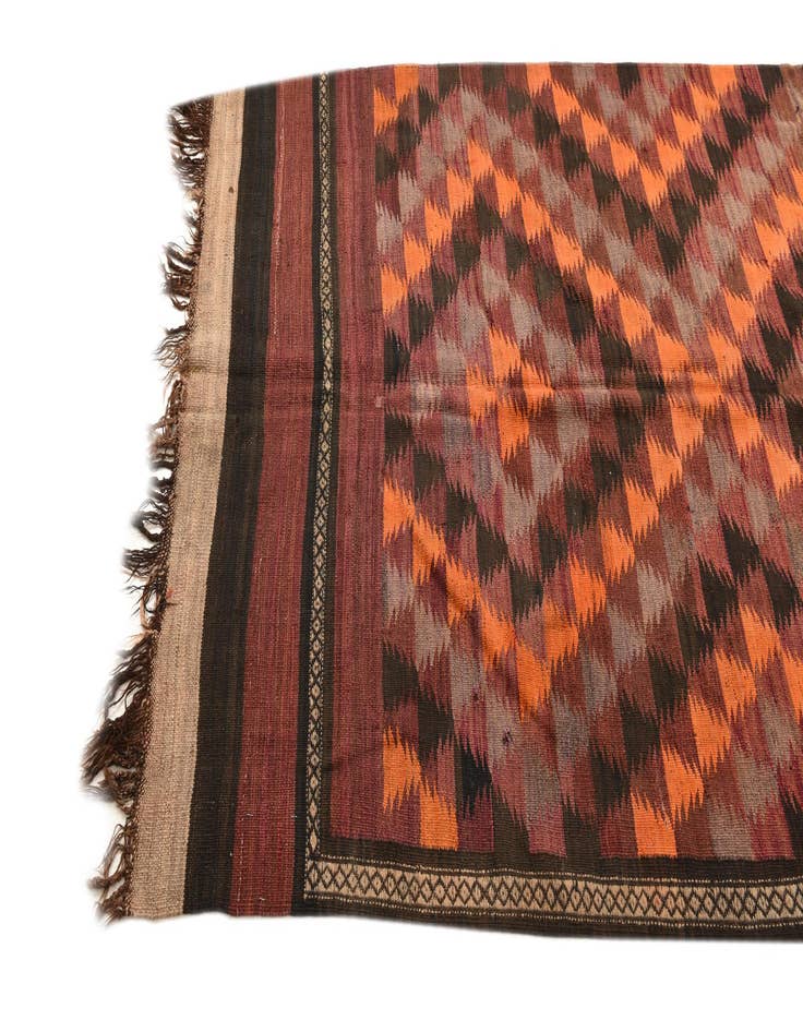 Detail image of  4' 7 x 12' 2  Hand Woven Kilim Fars Wool Runner Rug