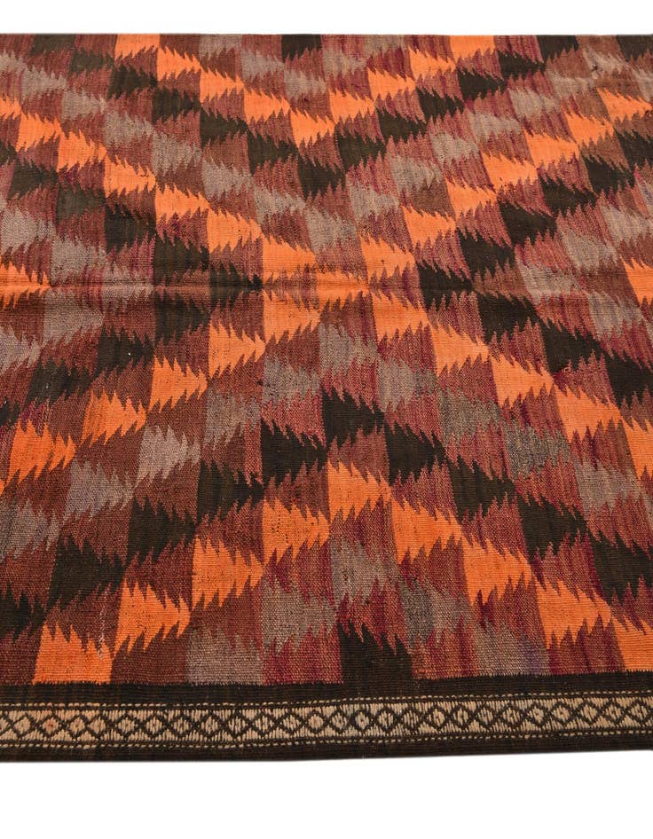 Detail image of  4' 7 x 12' 2  Hand Woven Kilim Fars Wool Runner Rug