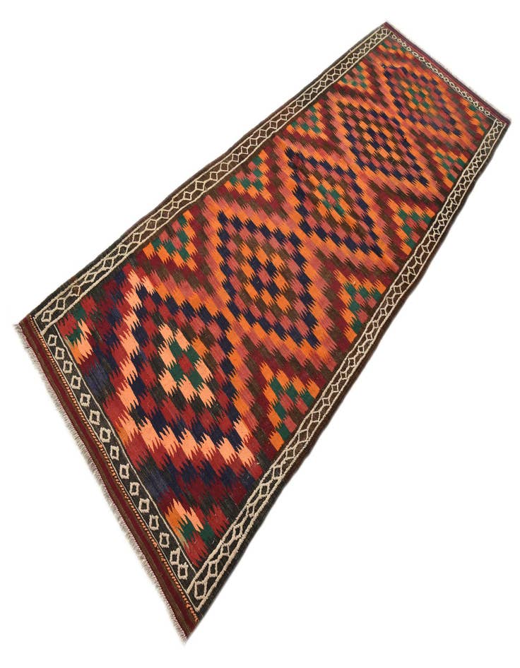 Detail image of 3' 5 x 9' 1 Hand Woven Kilim Fars Wool Runner Rug