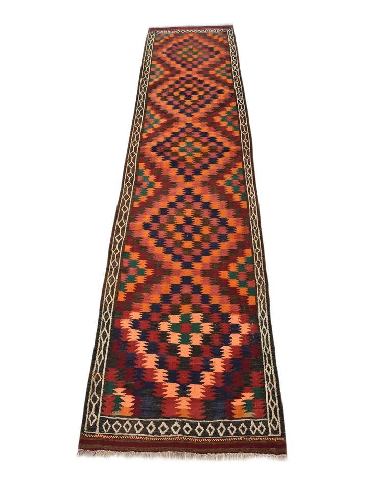 Detail image of 3' 5 x 9' 1 Hand Woven Kilim Fars Wool Runner Rug