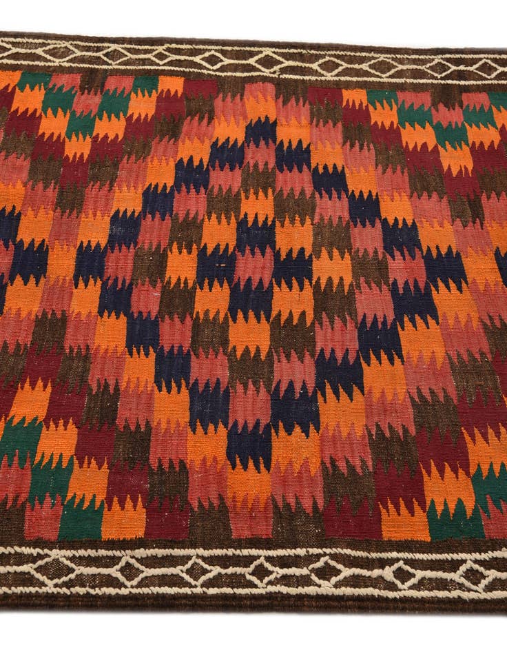 Detail image of 3' 5 x 9' 1 Hand Woven Kilim Fars Wool Runner Rug