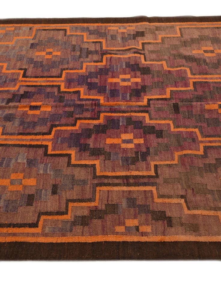 Detail image of  4' 8 x 11'  Hand Woven Kilim Fars Wool Runner Rug