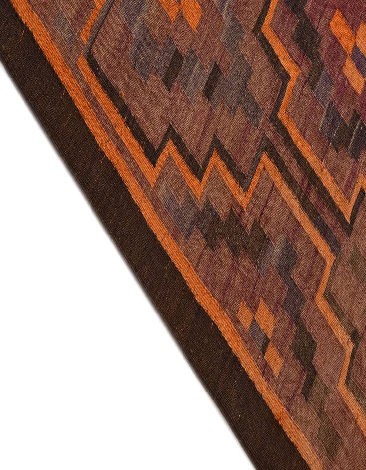 Detail image of  4' 8 x 11'  Hand Woven Kilim Fars Wool Runner Rug
