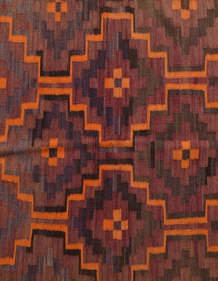 Detail image of  4' 8 x 11'  Hand Woven Kilim Fars Wool Runner Rug