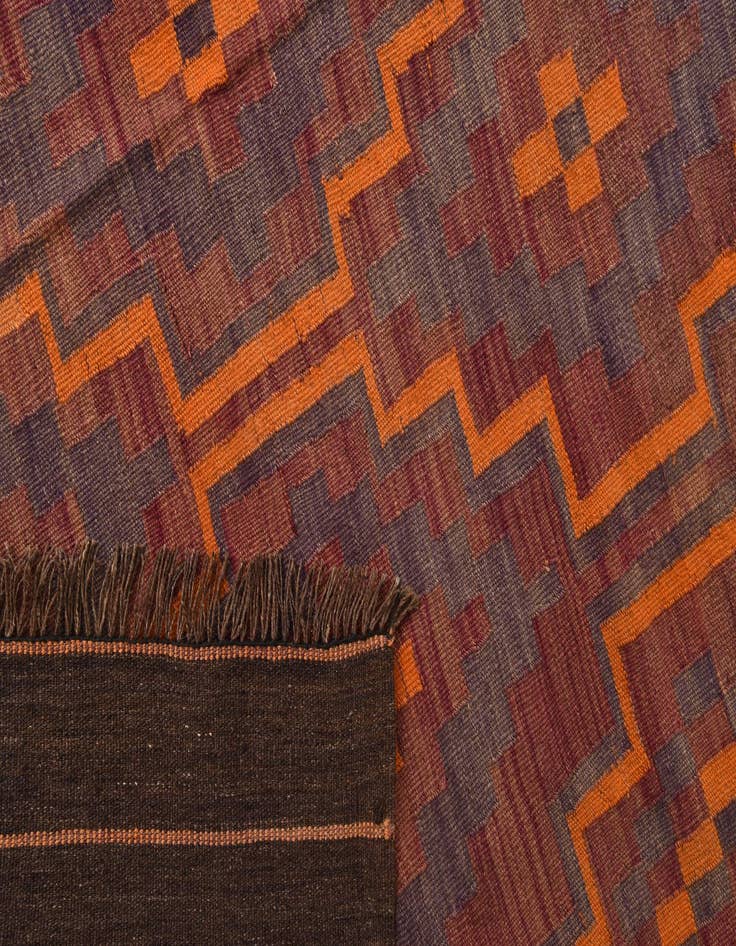 Detail image of  4' 8 x 11'  Hand Woven Kilim Fars Wool Runner Rug