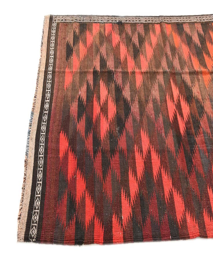 Detail image of  4' 2 x 11' 9  Hand Woven Kilim Fars Wool Runner Rug