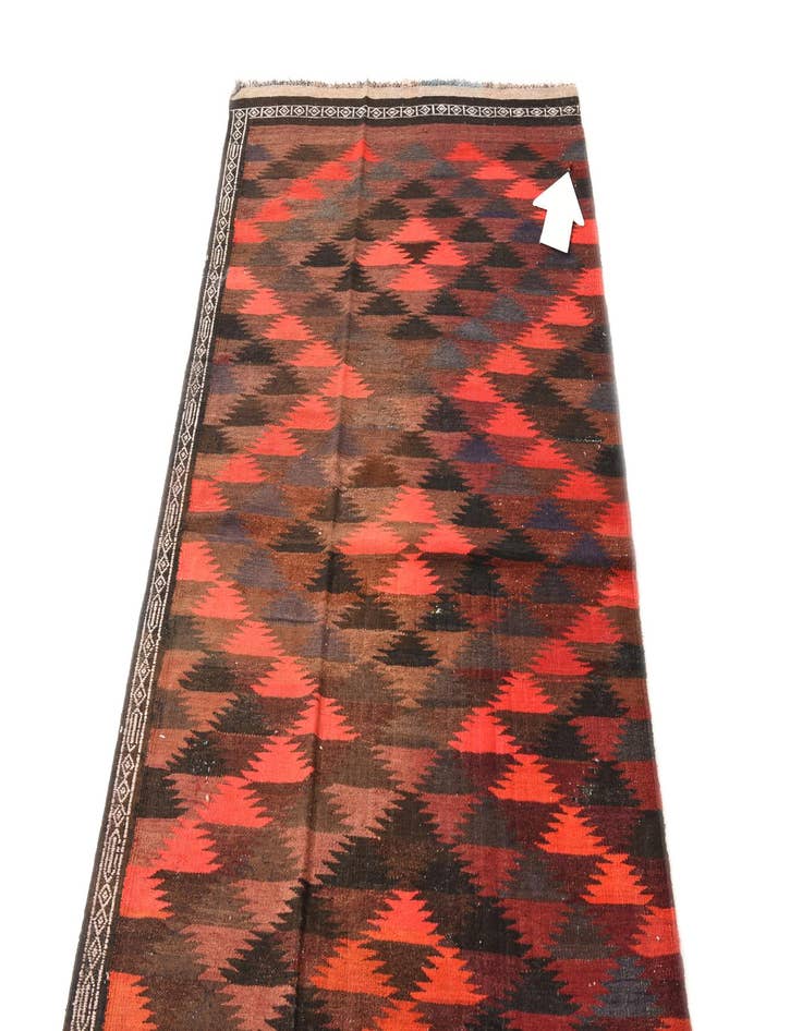 Detail image of  4' 2 x 11' 9  Hand Woven Kilim Fars Wool Runner Rug