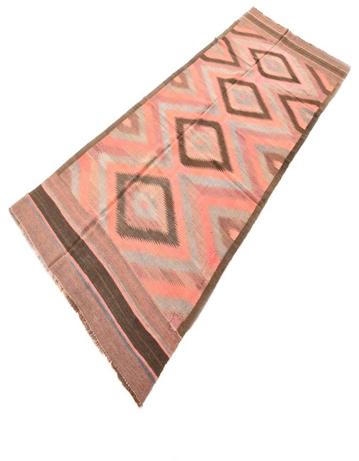 Detail image of  4' 4 x 11' 10  Hand Woven Kilim Fars Wool Runner Rug