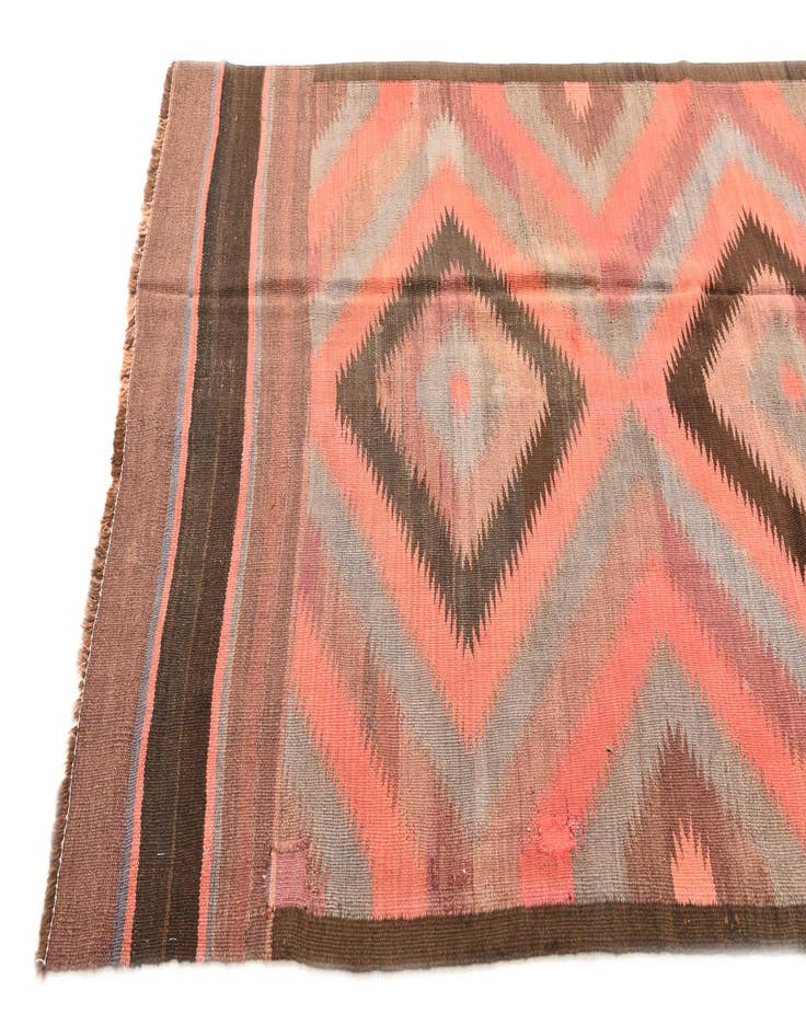 Detail image of  4' 4 x 11' 10  Hand Woven Kilim Fars Wool Runner Rug