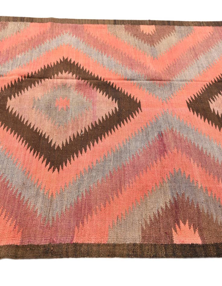 Detail image of  4' 4 x 11' 10  Hand Woven Kilim Fars Wool Runner Rug