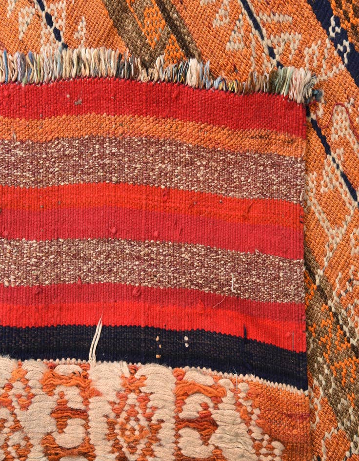 Detail image of  3' 10 x 10' 2  Hand Woven Kilim Fars Wool Runner Rug