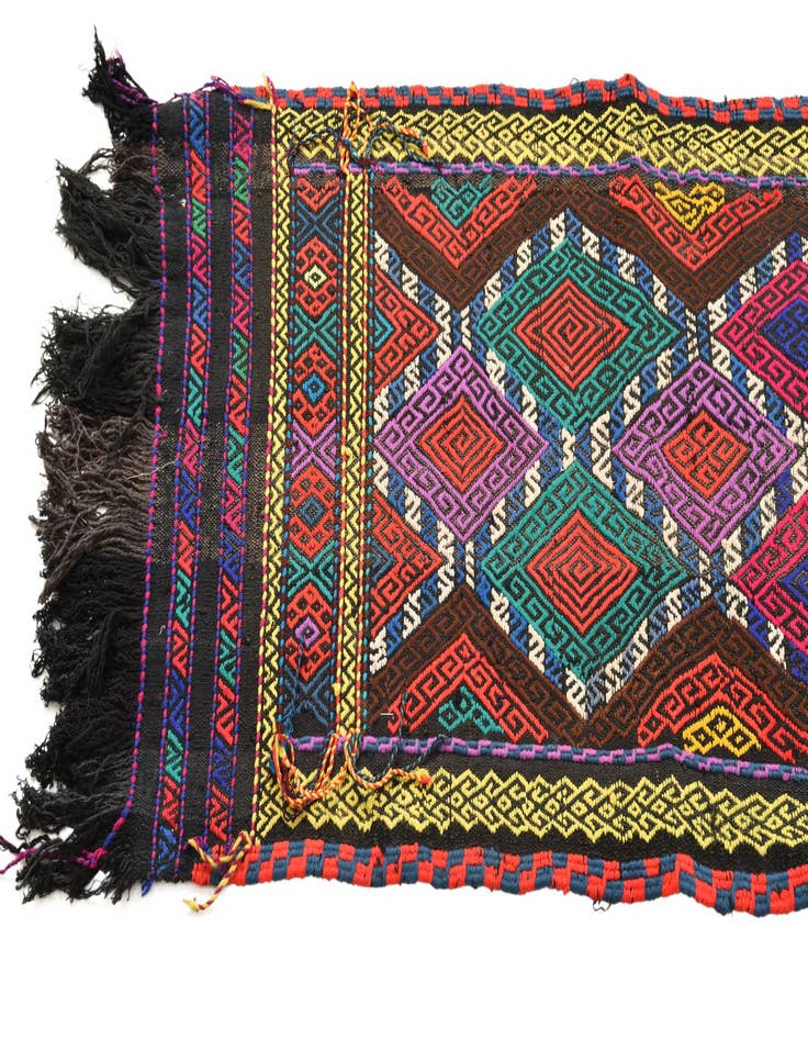 Detail image of  1' 9 x 8' 1  Hand Woven Kilim Fars Wool Runner Rug