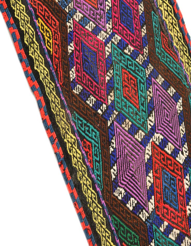 Detail image of  1' 9 x 8' 1  Hand Woven Kilim Fars Wool Runner Rug