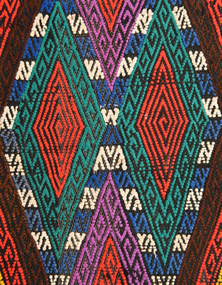 Detail image of  1' 9 x 8' 1  Hand Woven Kilim Fars Wool Runner Rug