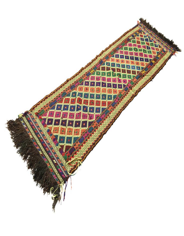 Detail image of  2' 5 x 8' 9  Hand Woven Kilim Fars Wool Runner Rug