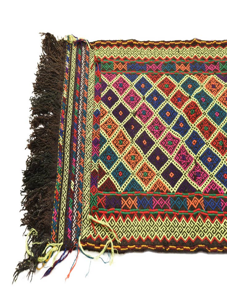 Detail image of  2' 5 x 8' 9  Hand Woven Kilim Fars Wool Runner Rug